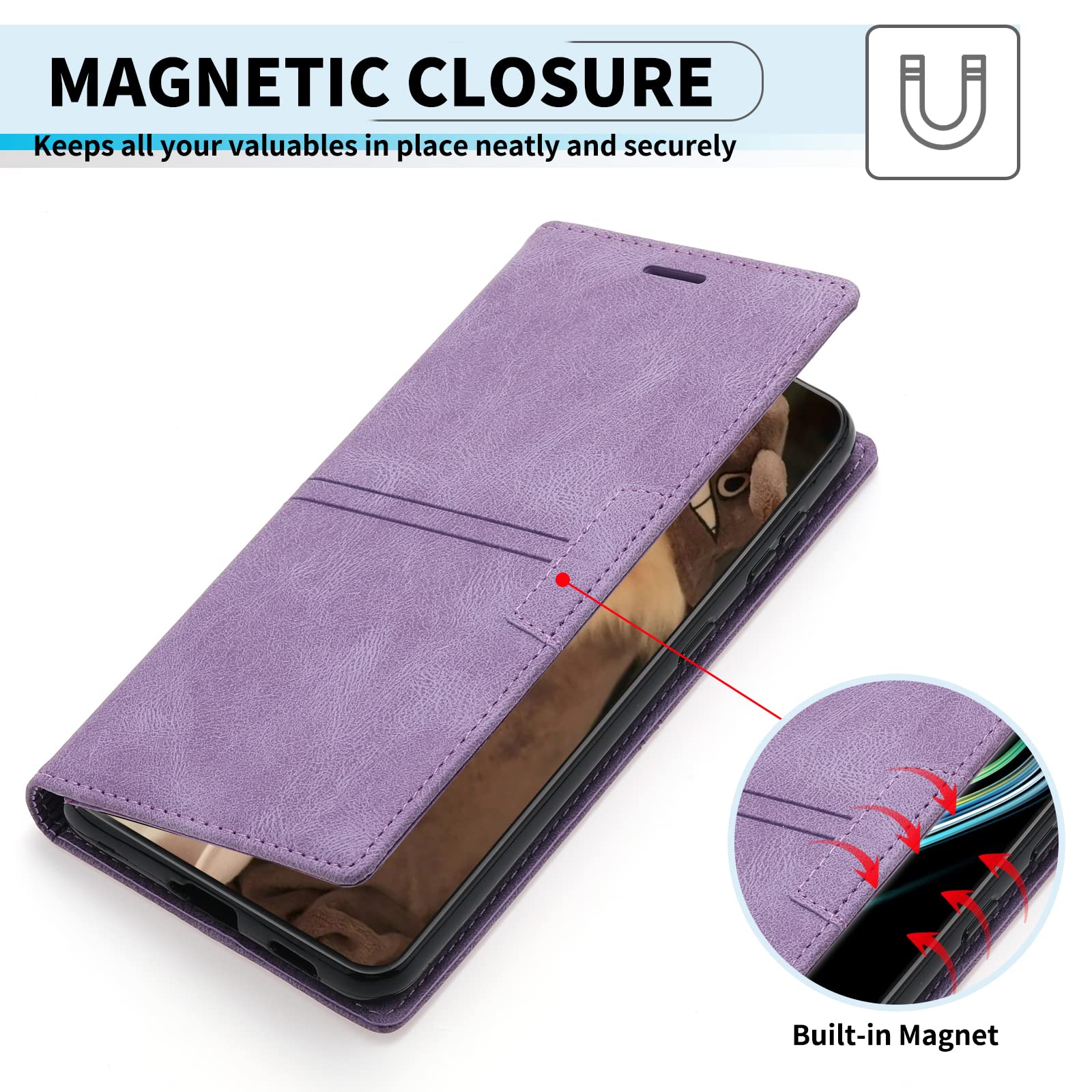 Cover XINNI Per Motorola Moto G30/G20/G10 - Custodia A Libro In Pelle Con Supporto E Portacarte, Marrone