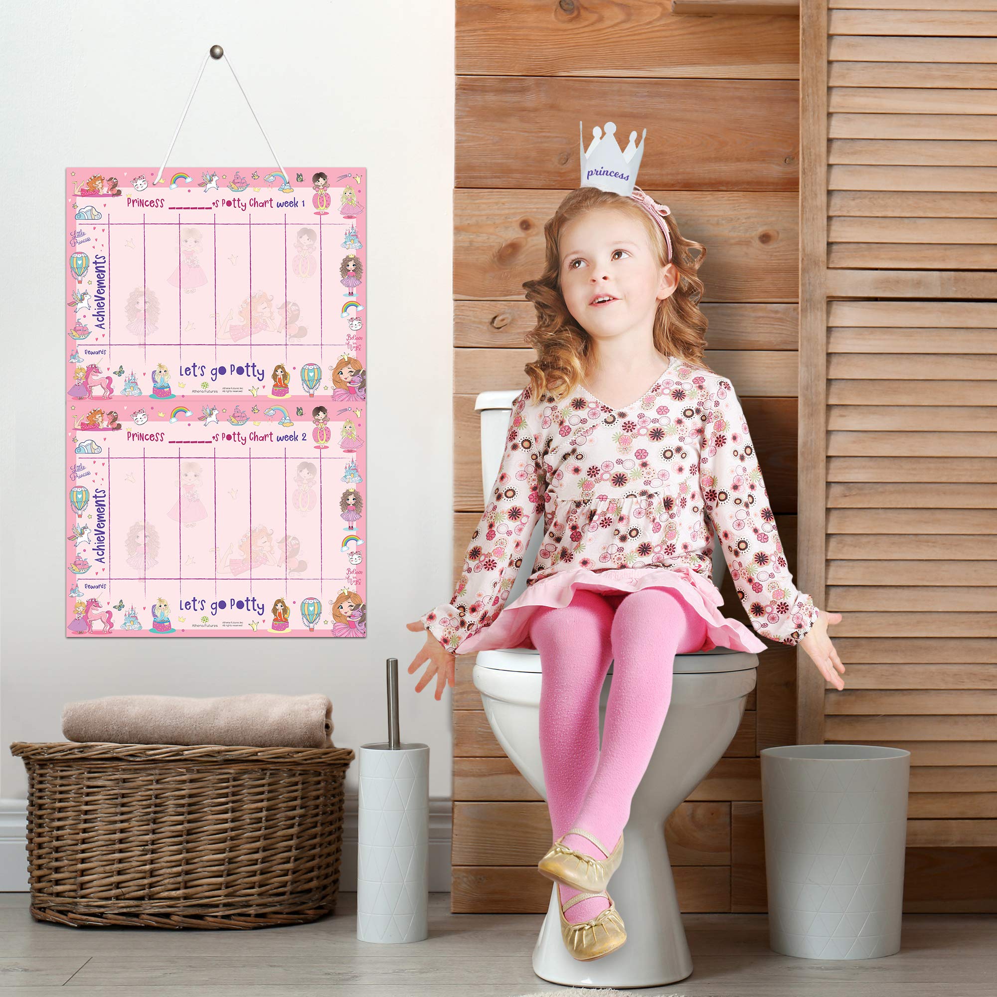 Potty Training Chart for Toddler, Girls, Sticker Chart for Kids Potty