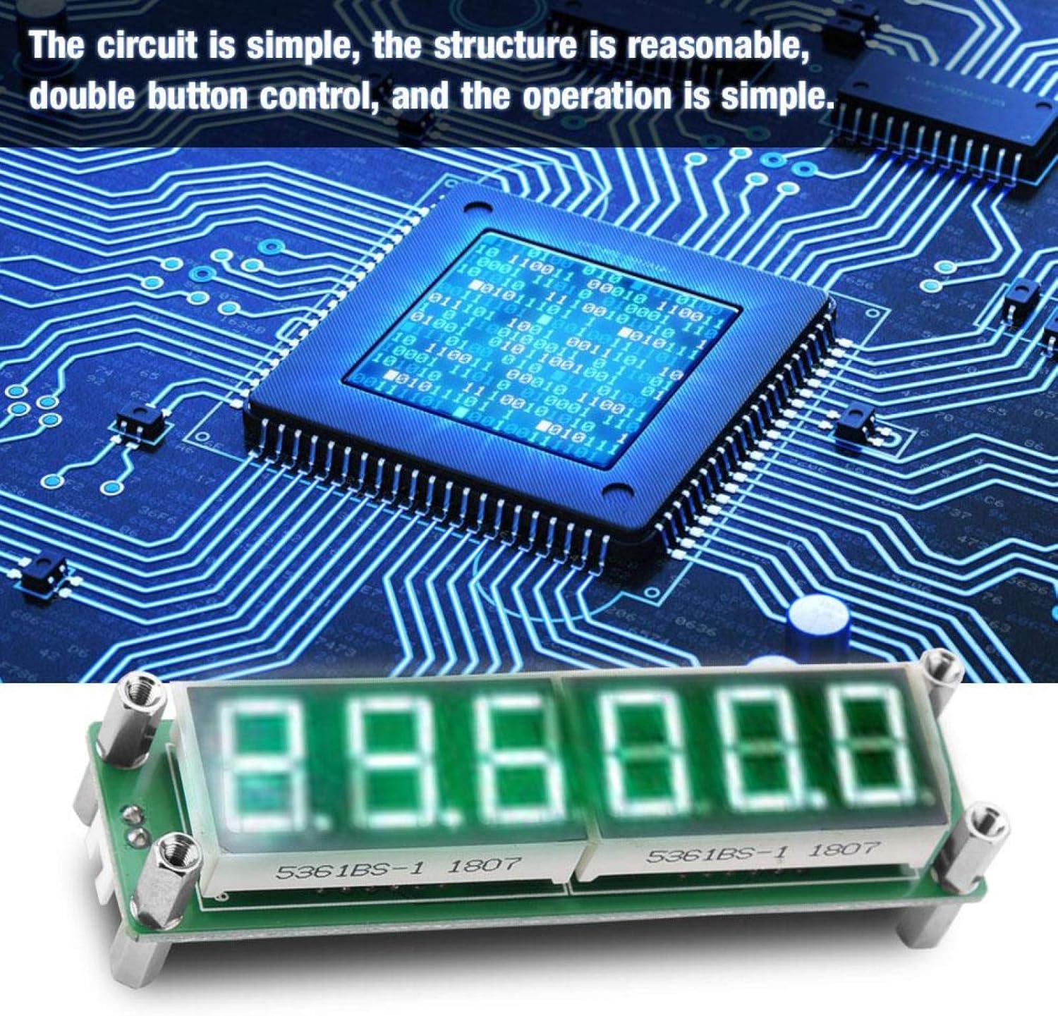 PLJ-6LED-H LED Display Digital Frequency Counter Cymometer Tester Frequency Measurement Modules 1MHz- 1000MHz (green)