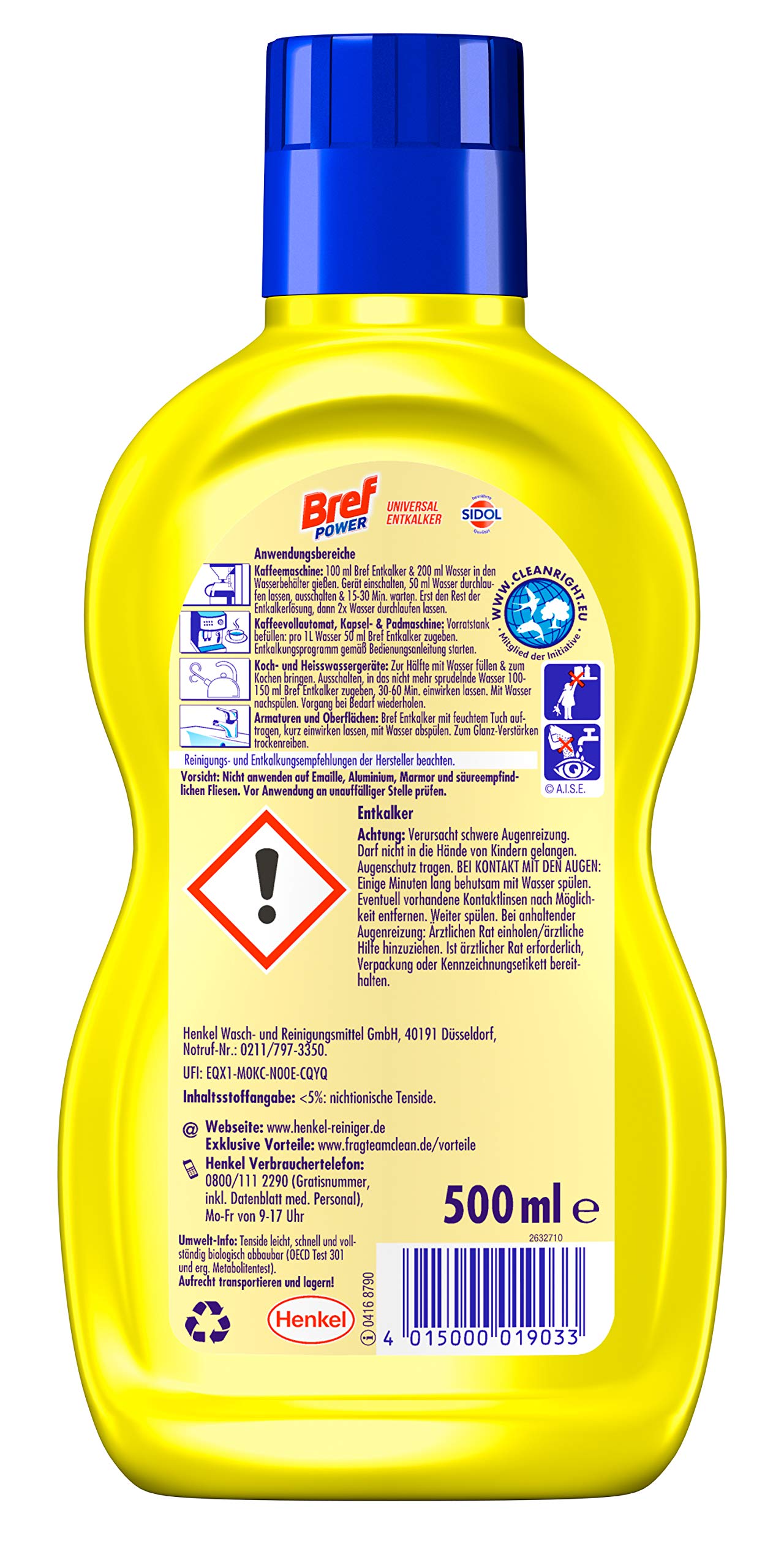 Sidol Lot de 6 bidons de produit anti-calcaire 6 x 500 ml