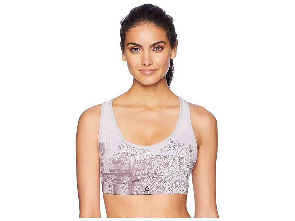 

Reebok Hero Padded Bra - Dismantled Flora (Lavender Luck) Women's Bra, Purple