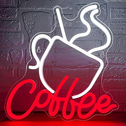 Letrero de neón de café para decoración de pared, luz LED de neón brillante para negocios, para cafetería, bistró, cafetería, tienda, bar, disponible en Yaxa Guatemala