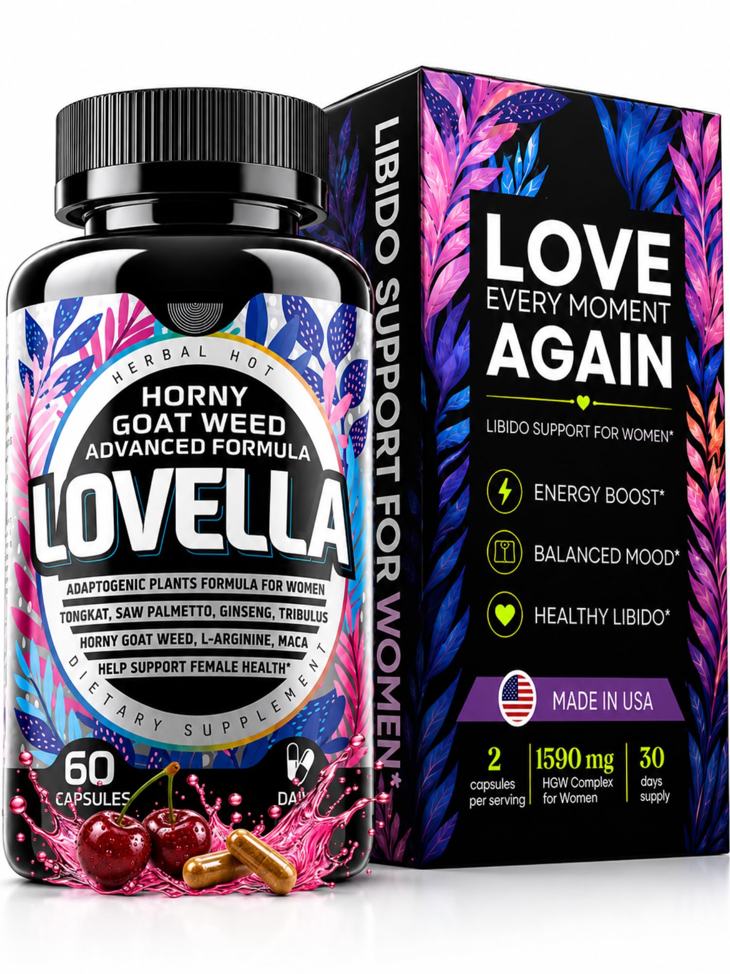 Libido Support for Women - Hornygoatweed Women - Fast Acting Energy Booster