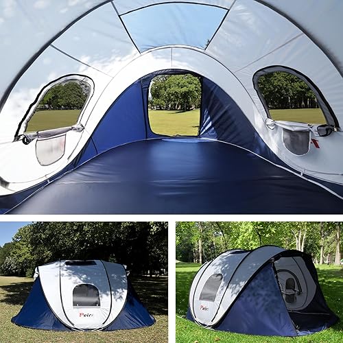 Miniatura 4 de Camping Pop Up Tent, 2-4 Person Automatic Easy Setup Tents, 2 Doors-Instant Popup Family Tents for Camping, Hiking, Traveling