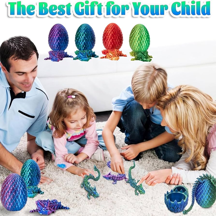 1/2PCS 3D Printed Dragon With Egg Articulated Dragon Full Body Joints