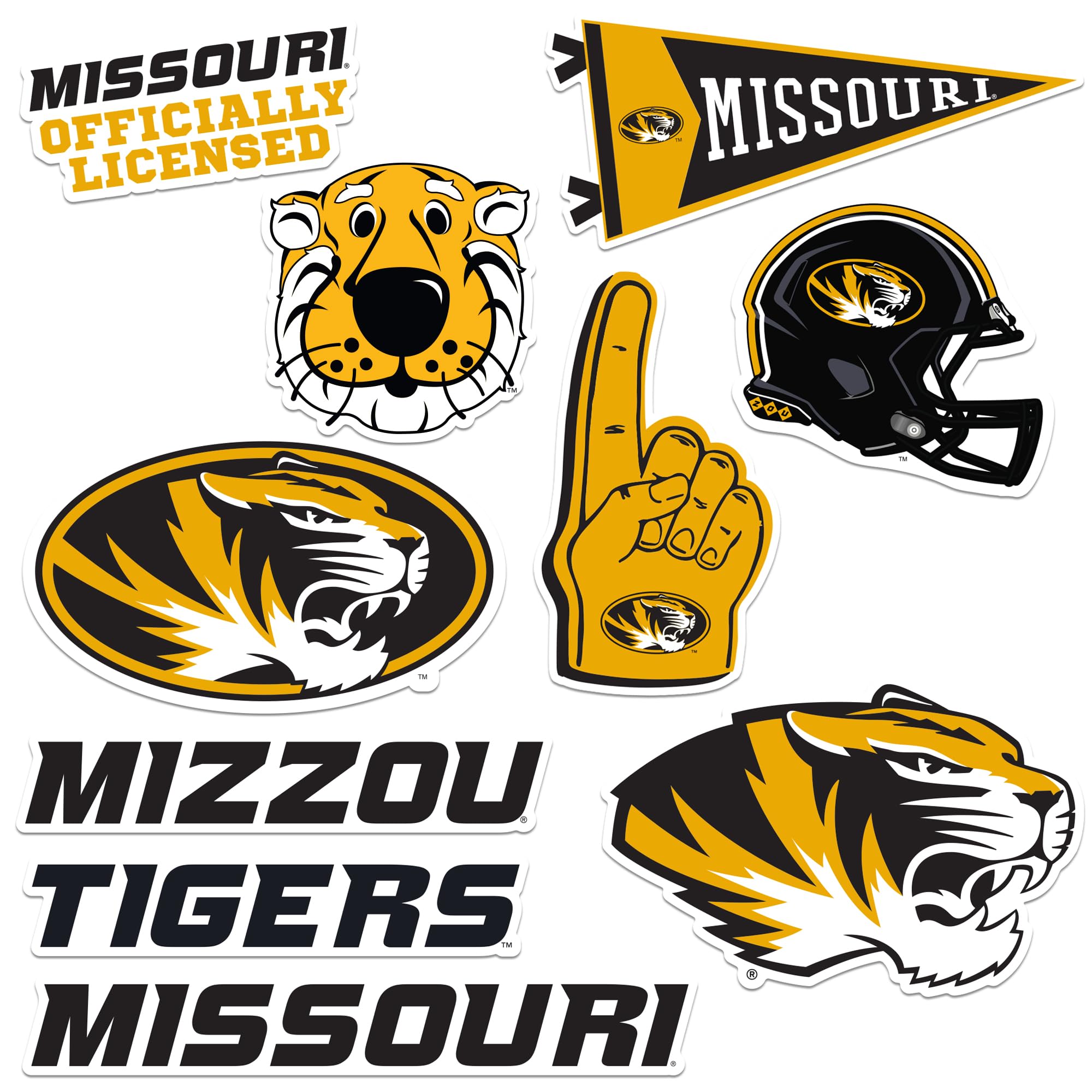 University of Missouri 9ct Vinyl L Deluxe, Indoor/Outdoor, Set of 9