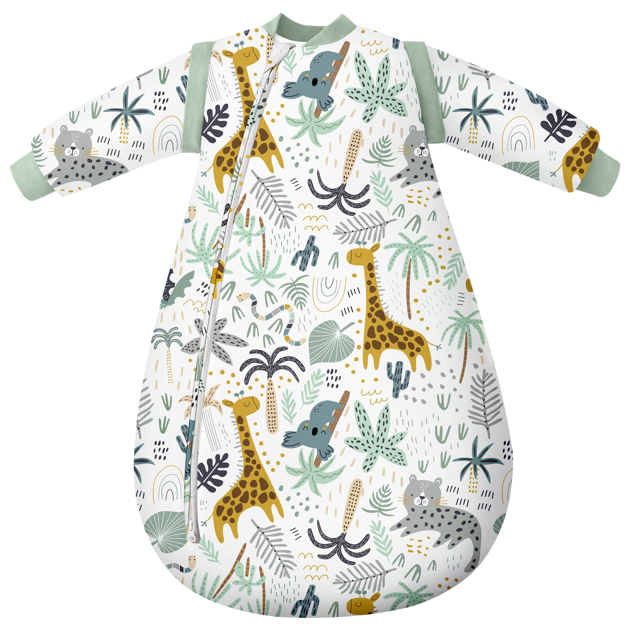 Yoofoss Baby Sleeping Bag 3.0 TOG - 6-12 Months Winter Sleeping Bag Baby with Removable Long Sleeves 100% Organic Cotton Sleep Sack Newborn Infant Toddler Giraffe