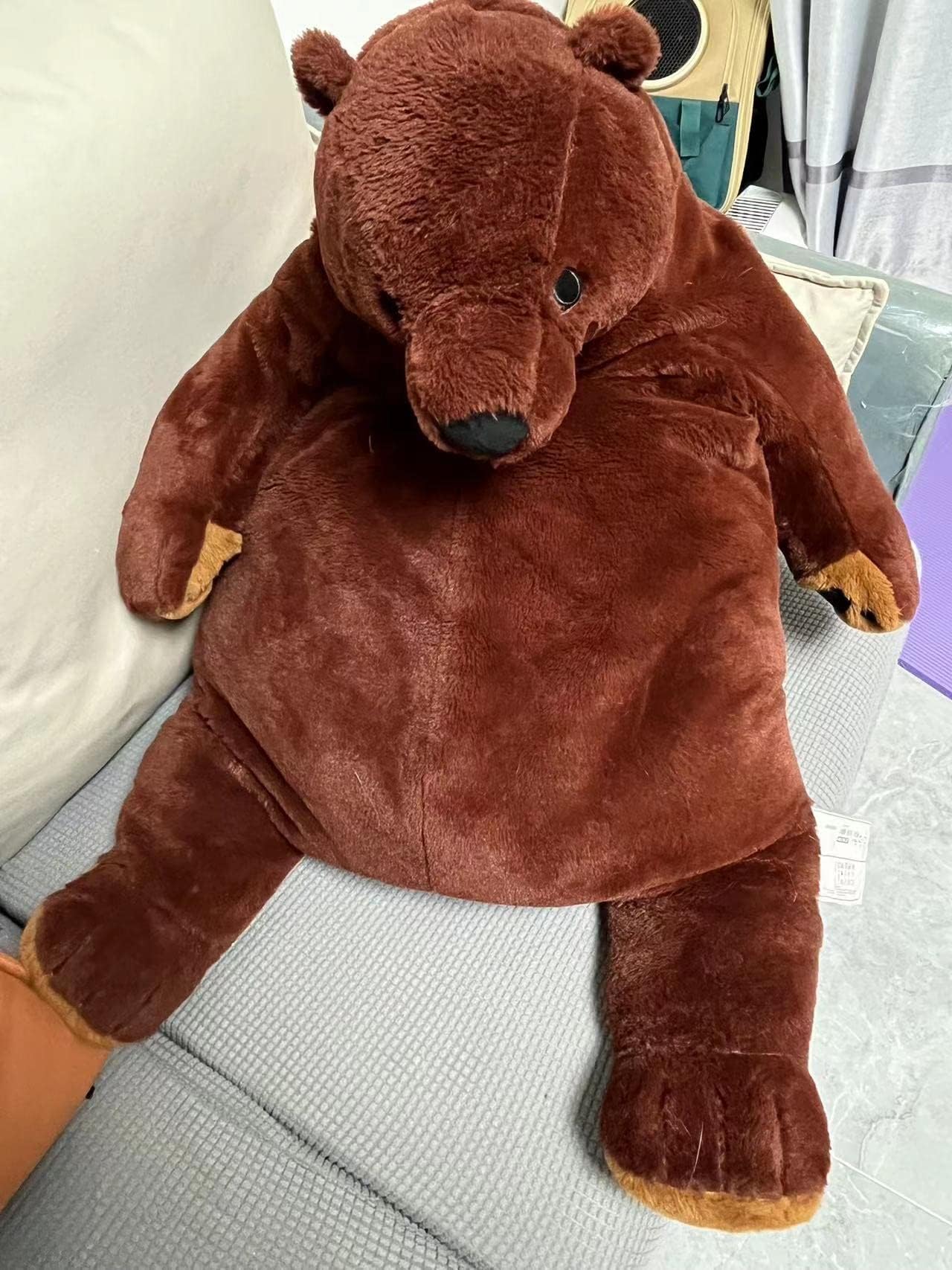 LEOGL Djungelskog Bear Plush Toy, Stuffed Animal Toys Doll Hug Bear Giant Simulation Bear, Lifelike Home Decor Gift Soft Cuddling Bear Simulation Teddy Bear, for Kids and Adults (60cm),Brown