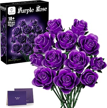 Rose Flower Bouquet Building Set for Adults, Gift for Women Wife Mom