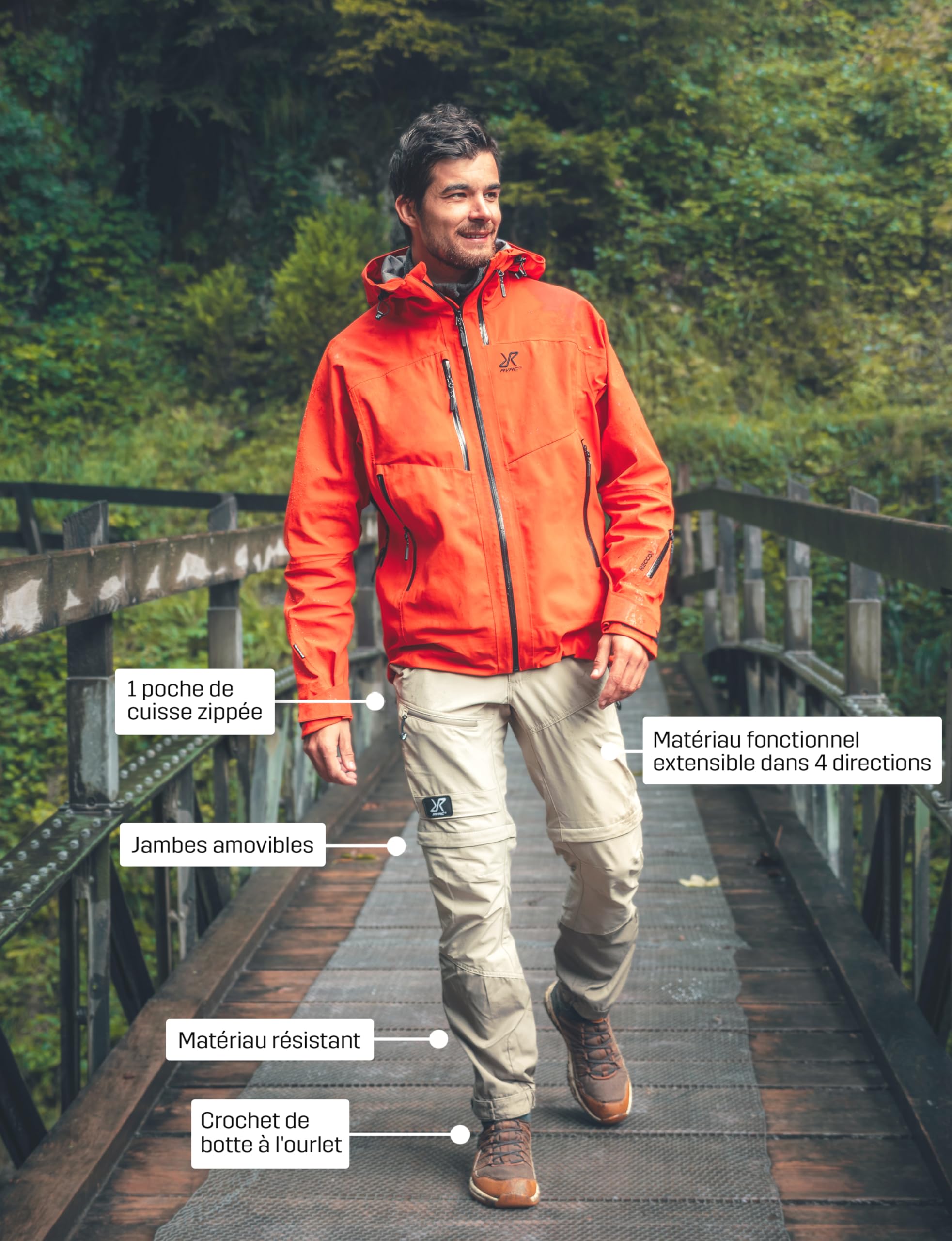 RevolutionRace Range Pro Stretch T Zip-Off Pants pour Homme, Pantalon de Randonnée Convertible pour Les Activités en Plein Air
