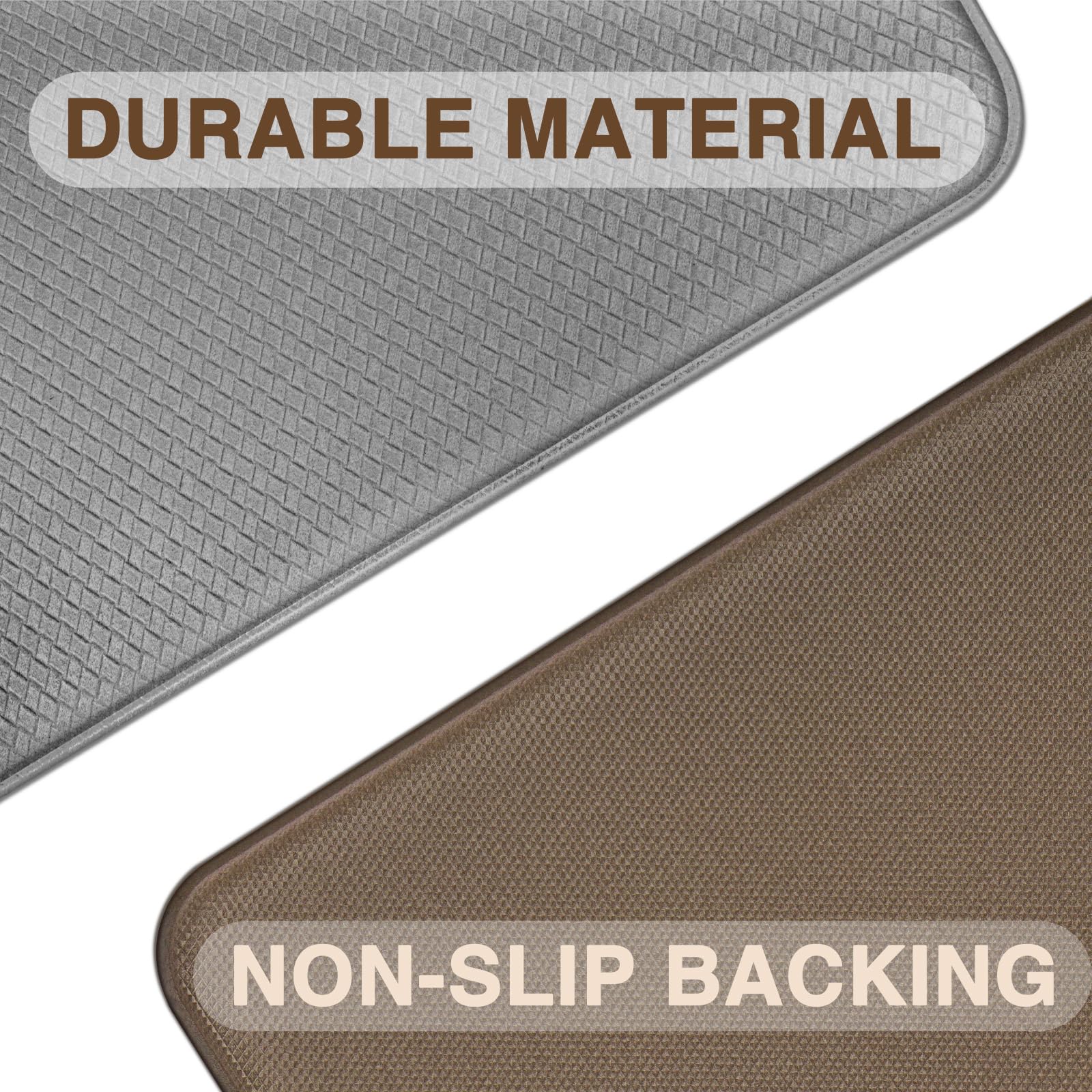 LEKEEPGO Alfombra Cocina Lavable Antideslizante 44x200cm, Impermeable, Alfombra de Cocina Antifatiga para Pasillo, Comedor, Lavadero, Gris