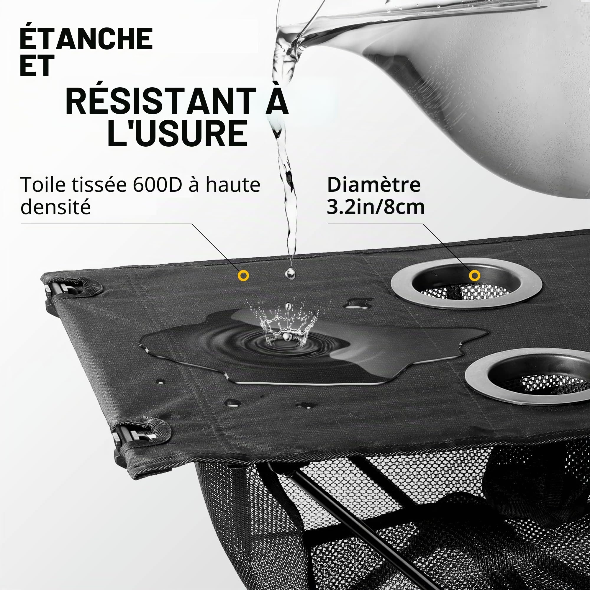 Zune Lotoo Table de Camping Pliante Légère, Mini Table Pliante Portable avec 60 x 40 x 40 cm Sac en Filet et Sac de Transport pour Exterieur Randonnée Pêche Pique-Nique