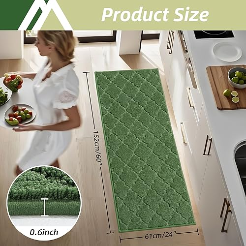 Miniatura 52 de COSY HOMEER Tapetes suaves de cocina para el frente del fregadero, alfombras súper absorbentes y tapete antideslizante de 20 x 59 pulgadas, lavable