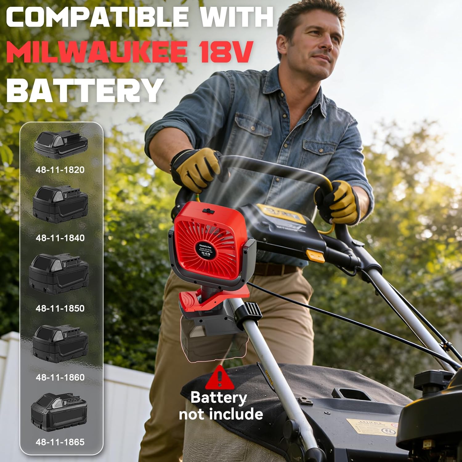 LIVOWALNY Clip Fan Compatible with Milwaukee 18V Battery 4" Cordless Portable Clip-On Fan with 3 Speeds & Adjustable Angle for Camping Jobsite Tent Travel Fishing Outdoor (Battery Not Included)