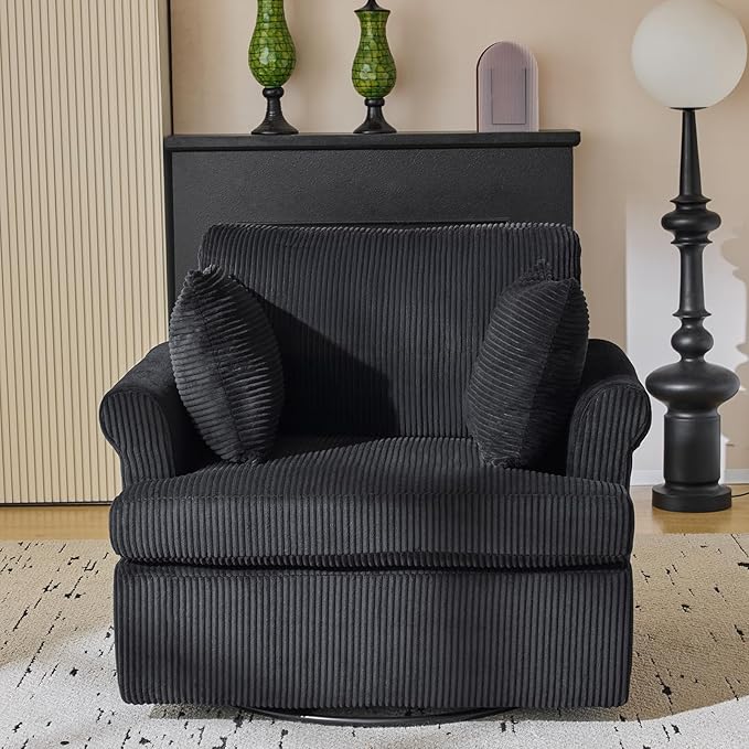 Sillón Giratorio 360° Negro Acogedor 1 Cuerpo miniatura 9