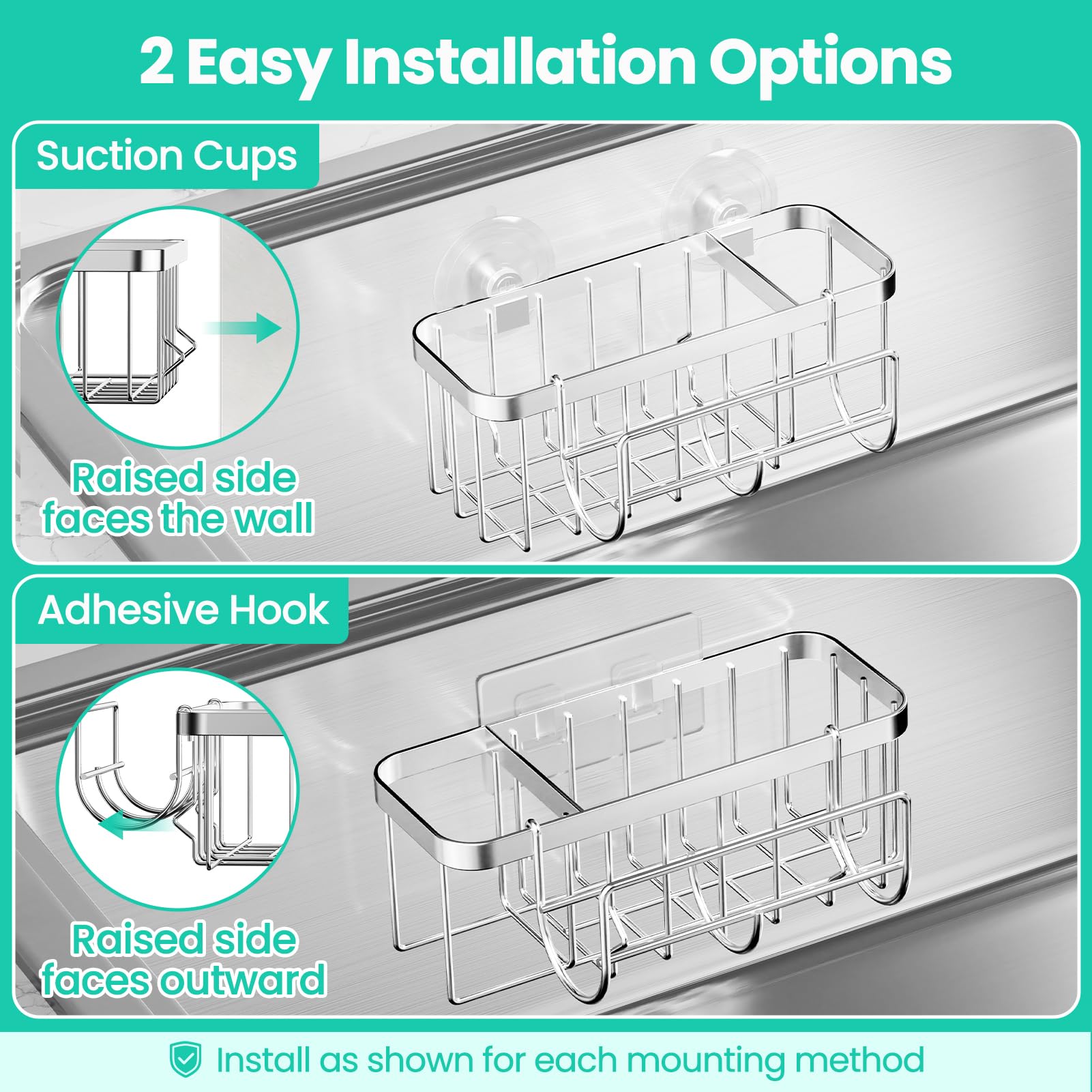 3-in-1 Sink Sponge Holder - Keep Sink Organized -3