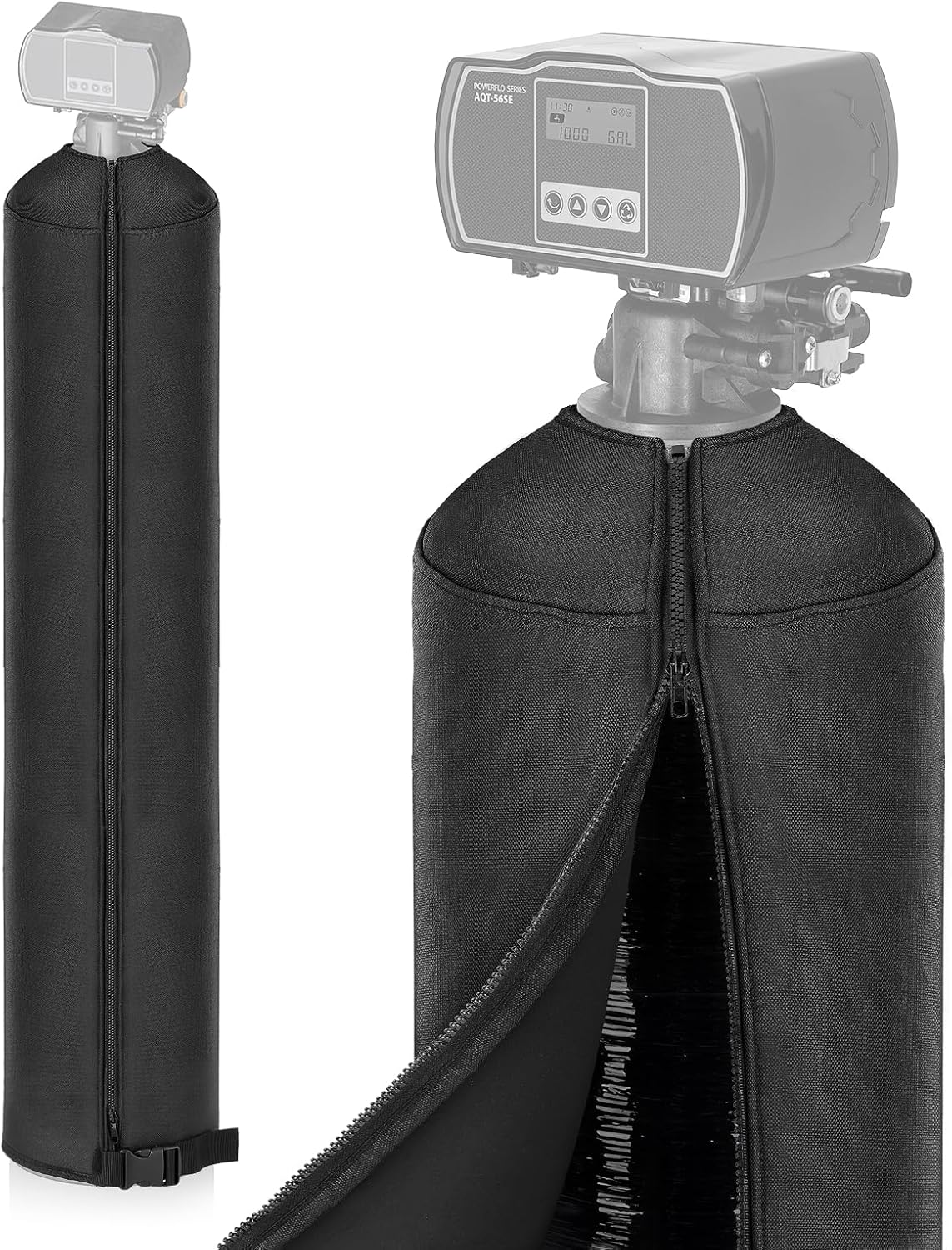 Water Softener Cover Outdoor,Neoprene Water Softener Sweat Jacket, Water Softener Tank Jacket with Secure Buckle Closure for All-Weather Protection-10"x54"