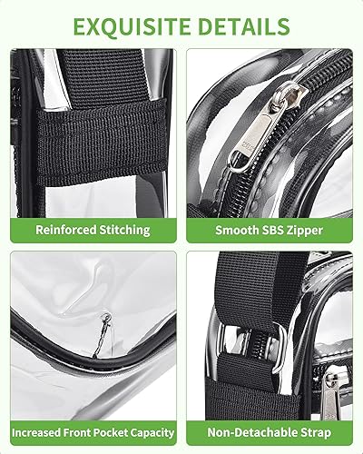 Miniatura 4 de MAY TREE Clear Bag for Stadium Events, Small Clear Purse Suitable for Concert Outfits, Sports, Work and Festivals