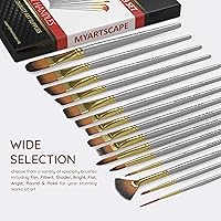 Vista 5 de MyArtscape 15 brochas sintéticas para pintura de mango corto