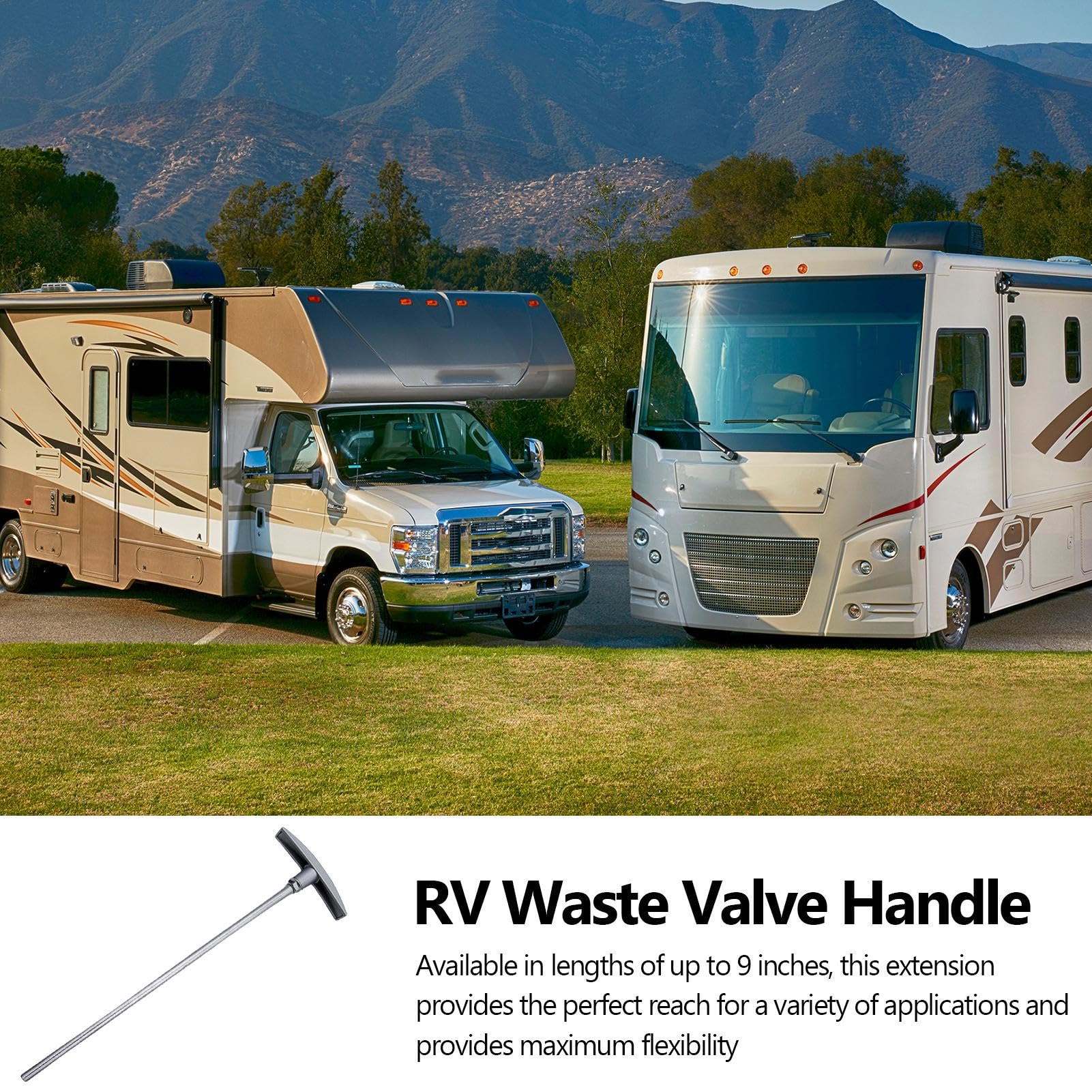 Varilla de extensión de válvula de alcantarillado para RV - Tubo de manija de tanque, varilla de reemplazo de válvula de desechos de 9 pulgadas para RV | Tubo de extensión conveniente para el
