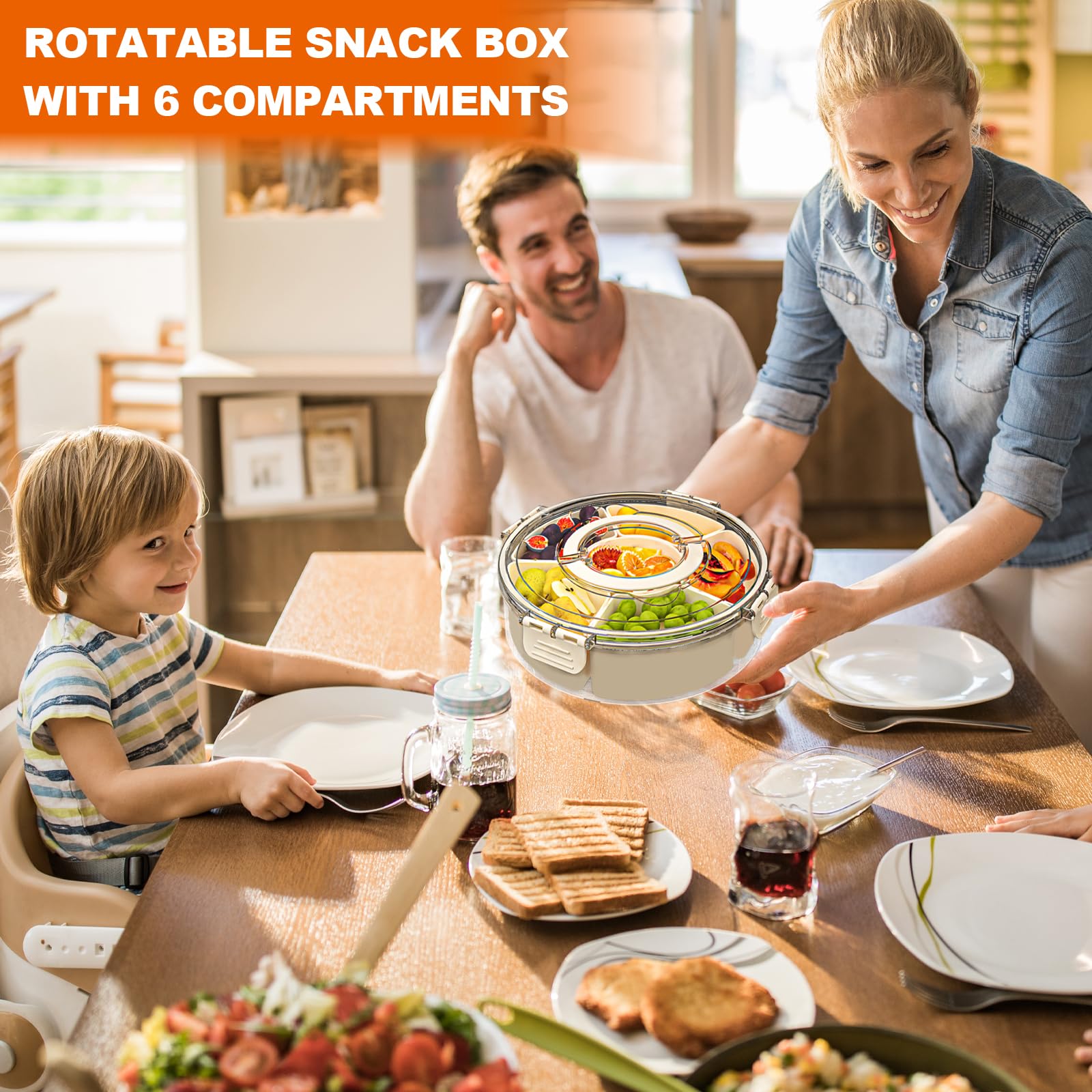 Drehbare Snackbox Mit 6 Fächern - Praktisch & Vielseitig
