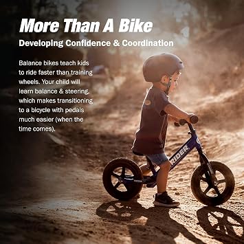 Strider 12 Sport Bike, Blue - No Pedal Balance Bicycle for Kids 1 to 4 Years - Includes Safety Pad, Padded Seat,Mini Grips, Flat-Free Tires -Easy Assembly, Tool-Free Adjustments