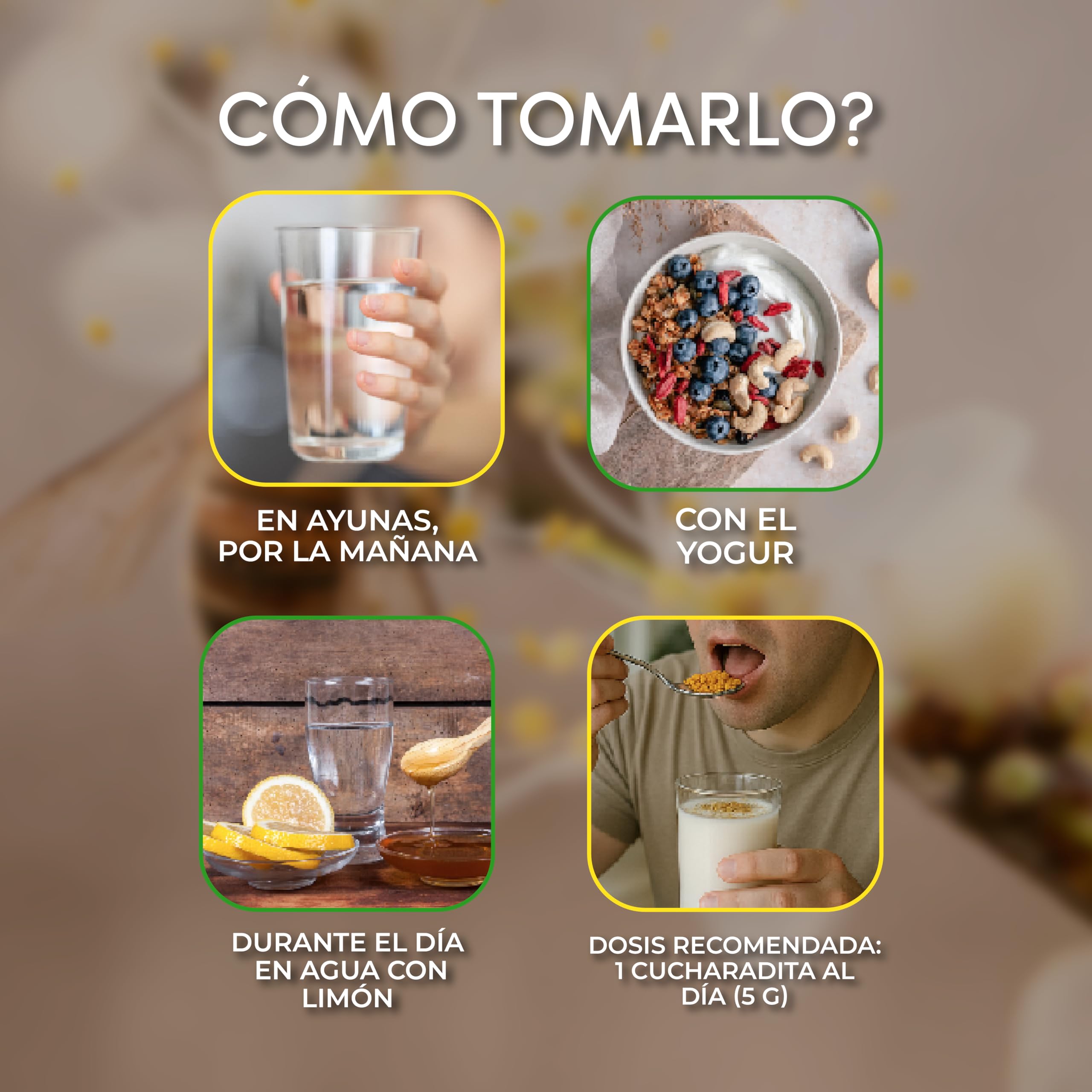 Polen de Agricultura Orgánica - 100% Siciliano, rico en vitaminas, minerales y antioxidantes - Eco-Friendly, sin plaguicidas - 500gr