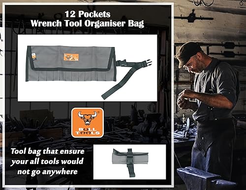 Miniatura 6 de Tool Storage & Organizer Heavy Weight Dyed Duck Cotton Canvas Tool Roll 12 Pocket Wood Working & Carving