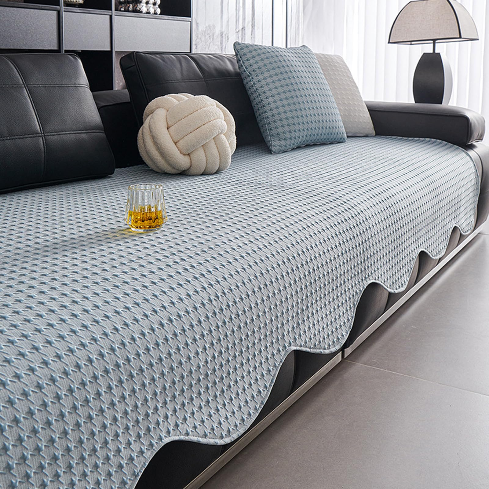 Housse de canapé à chevrons avec housses de coussin antidérapantes 1 à 5 places