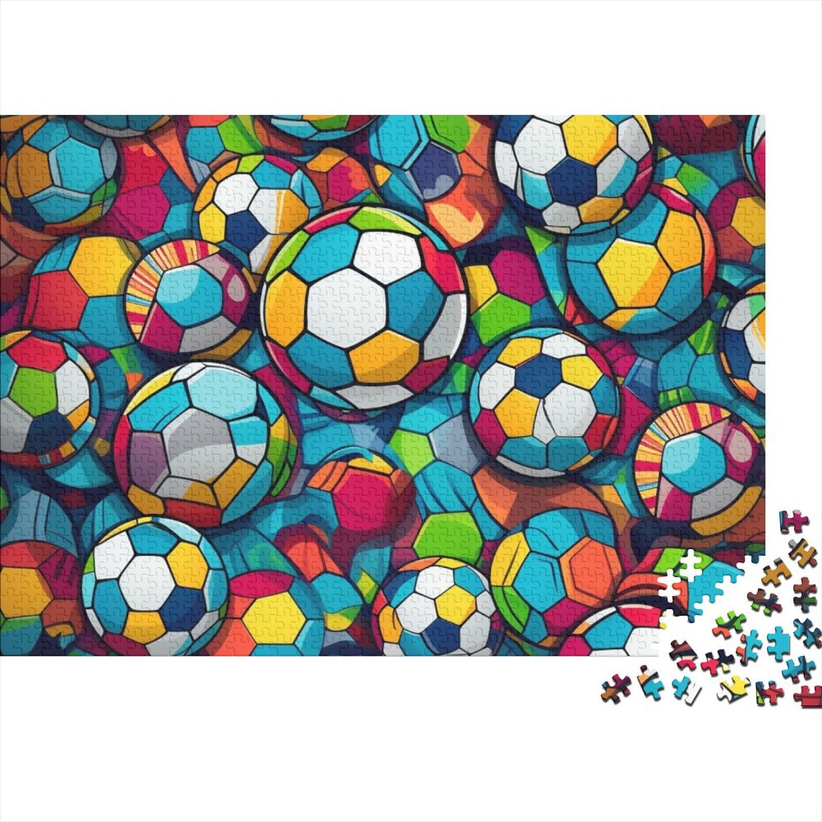 SANDUOHUA Fútbol Puzzle De 500 Piezas para Adultos Estilo de Dibujos Animados Soccer 500 Puzzles De Calidad para Adultos Regalo 500pcs (52x38cm)