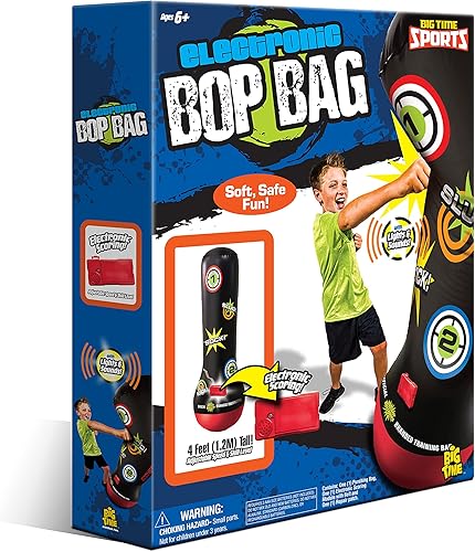 Socker Boppers Bolsa electrónica Bop, bolsa de boxeo inflable con luces y sonido, caliéntala, bop it, golpea, diversión segura en o al aire libre,