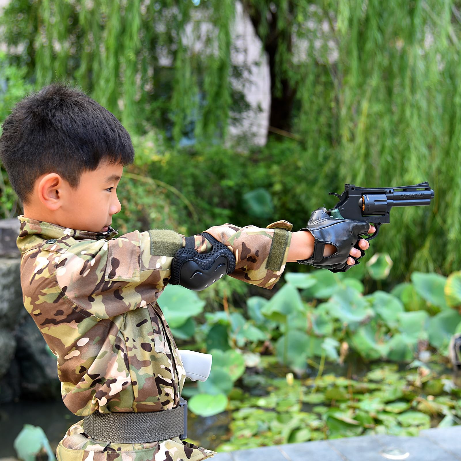 E-THOL Revolver-speelgoedpistool, mouwwerper soft-head, kinderspeelgoedpistool, incl. softhead-kogelhuls, 6-schot rotatie, eenknops-hulsuitworp (zwart E-THOL Revolver-speelgoedpistool, mouwwerper soft-head, kinderspeelgoedpistool, incl. softhead-kogelhuls, 6-schot rotatie, eenknops-hulsuitworp (zwart