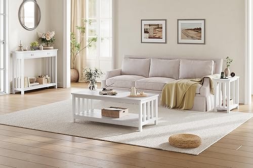 Miniatura 35 de ChooChoo Mission - Mesa de centro de madera negra con estante, 40 unidades, color negro Negro -,Espresso,Espresso Puro,Blanco puro,Blanco