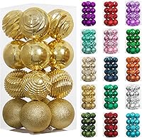 Vista 89 de XmasExp - Juego de 24 adornos de Navidad inastillables, bolas de árbol de Navidad, decoraciones para bolas de árbol de Navidad, 40 mm/1.57
