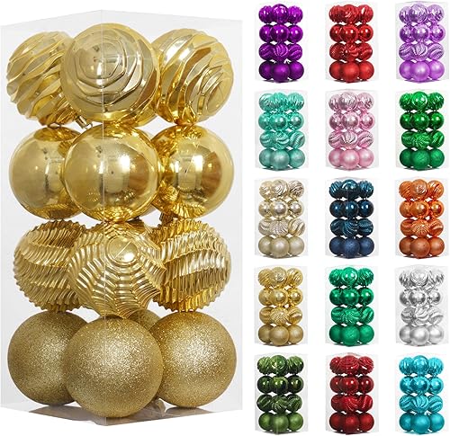 Miniatura 487 de XmasExp Juego de 24 mini esferas de Navidad inastillables para bolas de árbol de Navidad de 1.181 in/1.18 pulgadas (oro rosa)
