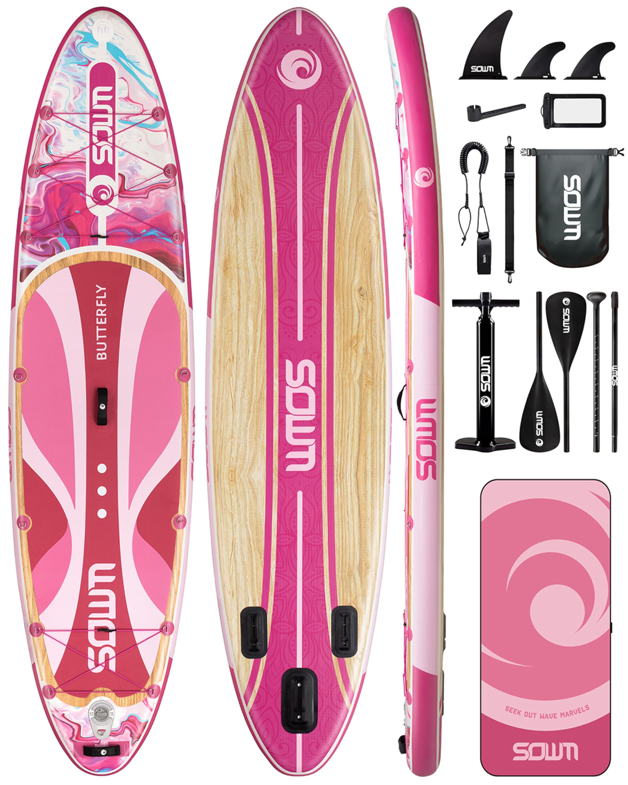 Amazon | SOWM 空気注入式パドルボード 11フィート×33インチ SUP
