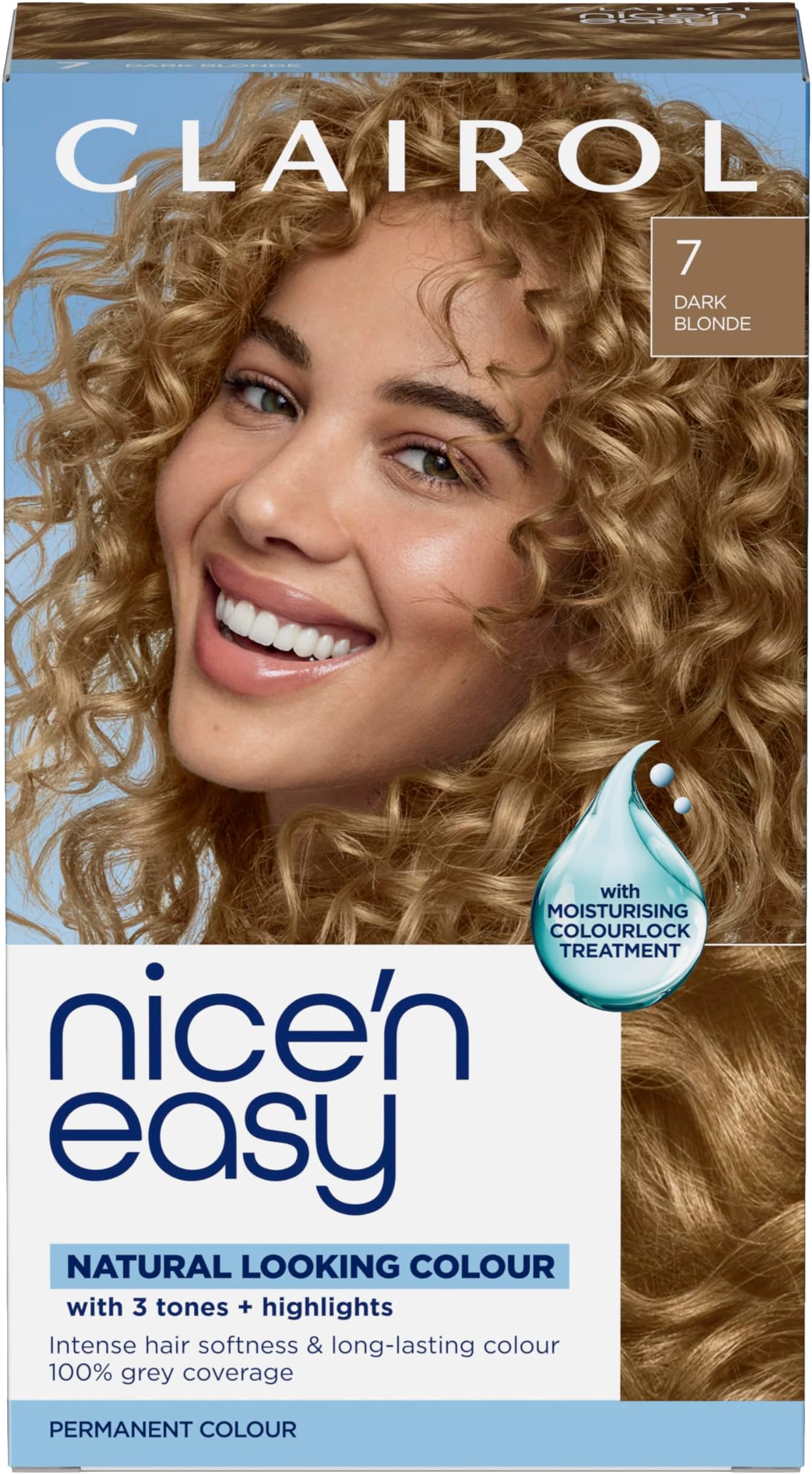 – Clairol Nice'n Easy Crème, Natural Looking Oil Infused Permanent Hair Dye, 7 Dark Blonde