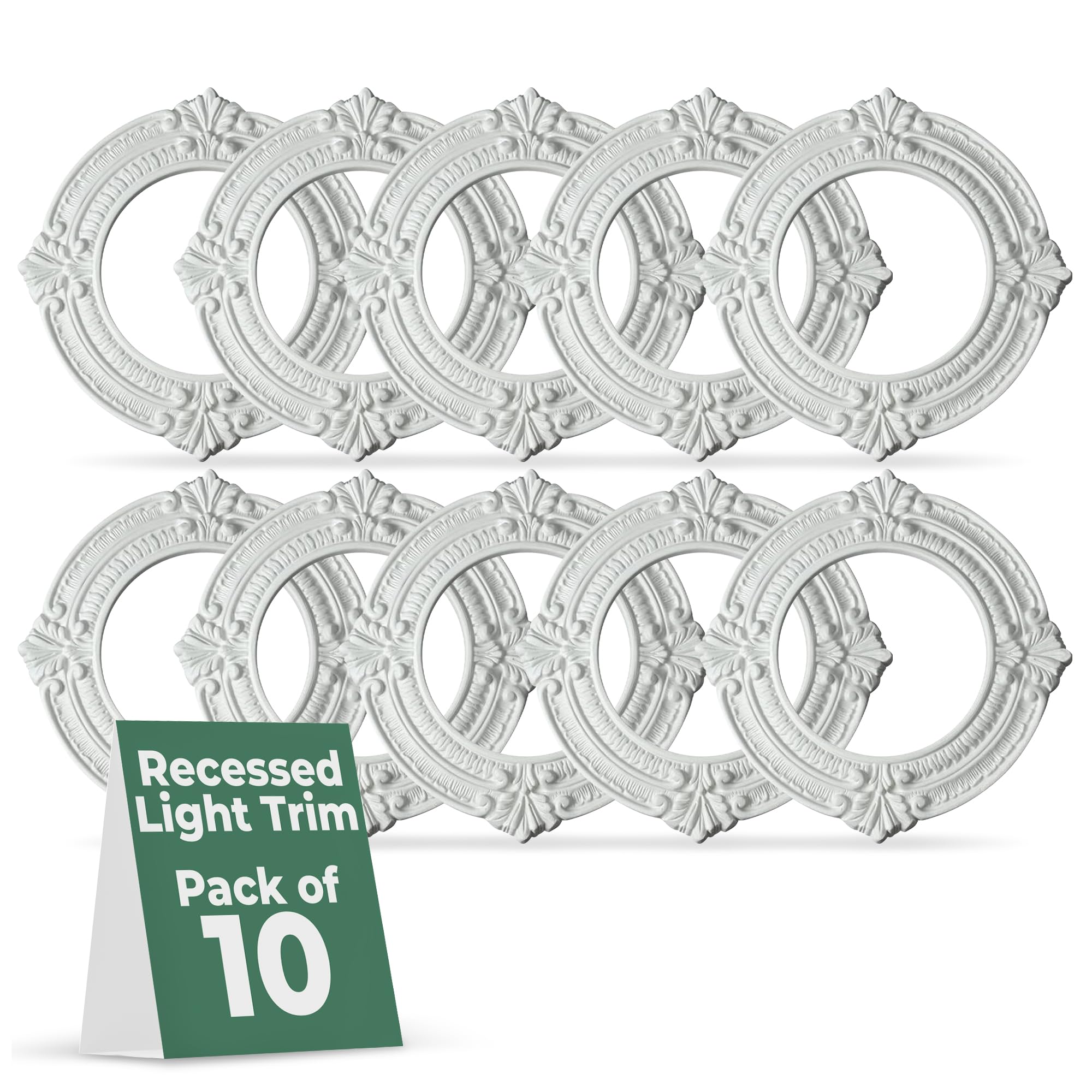 Renovators Supply 10 Inch White Polyurethane Ceiling Light Medallion — Amazon image 11