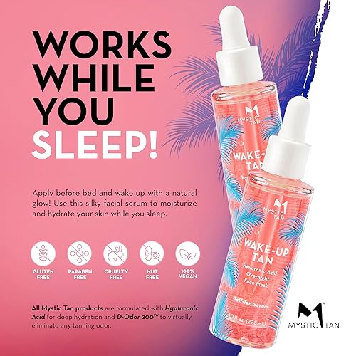 Miniatura 4 de Mystic Tan Wake Up Tan Face - Suero autobronceador con ácido hialurónico, 1.0 fl. oz  1.0 fl oz