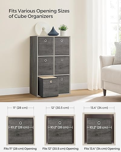 Miniatura 5 de SONGMICS Cubos de almacenamiento, juego de 6 contenedores de almacenamiento con asas, cajas de almacenamiento plegables de tela Oxford y tela no