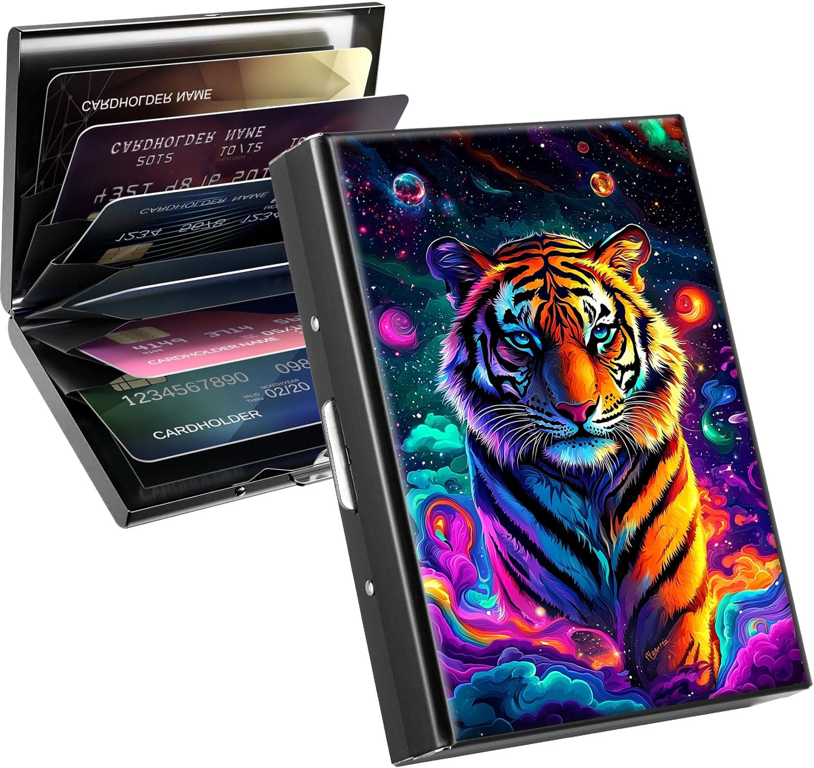 Qindaiwen RFID Blocking Stainless Steel Card Holder – Slim Metal Wallet with 6 Slots, Compact Card Wallet for Men & Women, Ideal for Credit, ID &