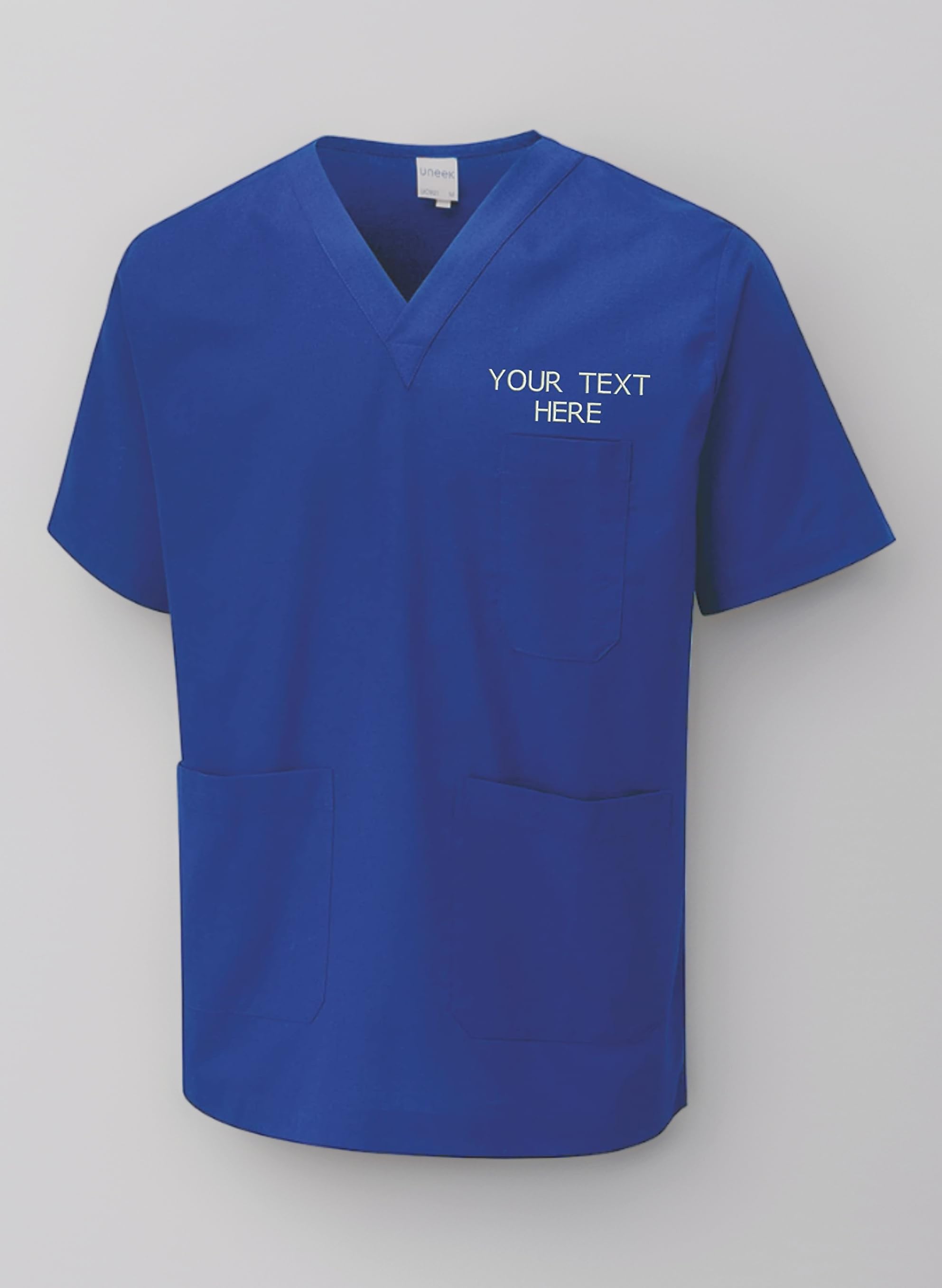 Personalised Embroidered Your Text Scrubs Tunic Health Care Hospital Medical Uniform Women Men Nurse Uniform Workwear Doctor Nurse Dress V Neck Line Regular Fit Top