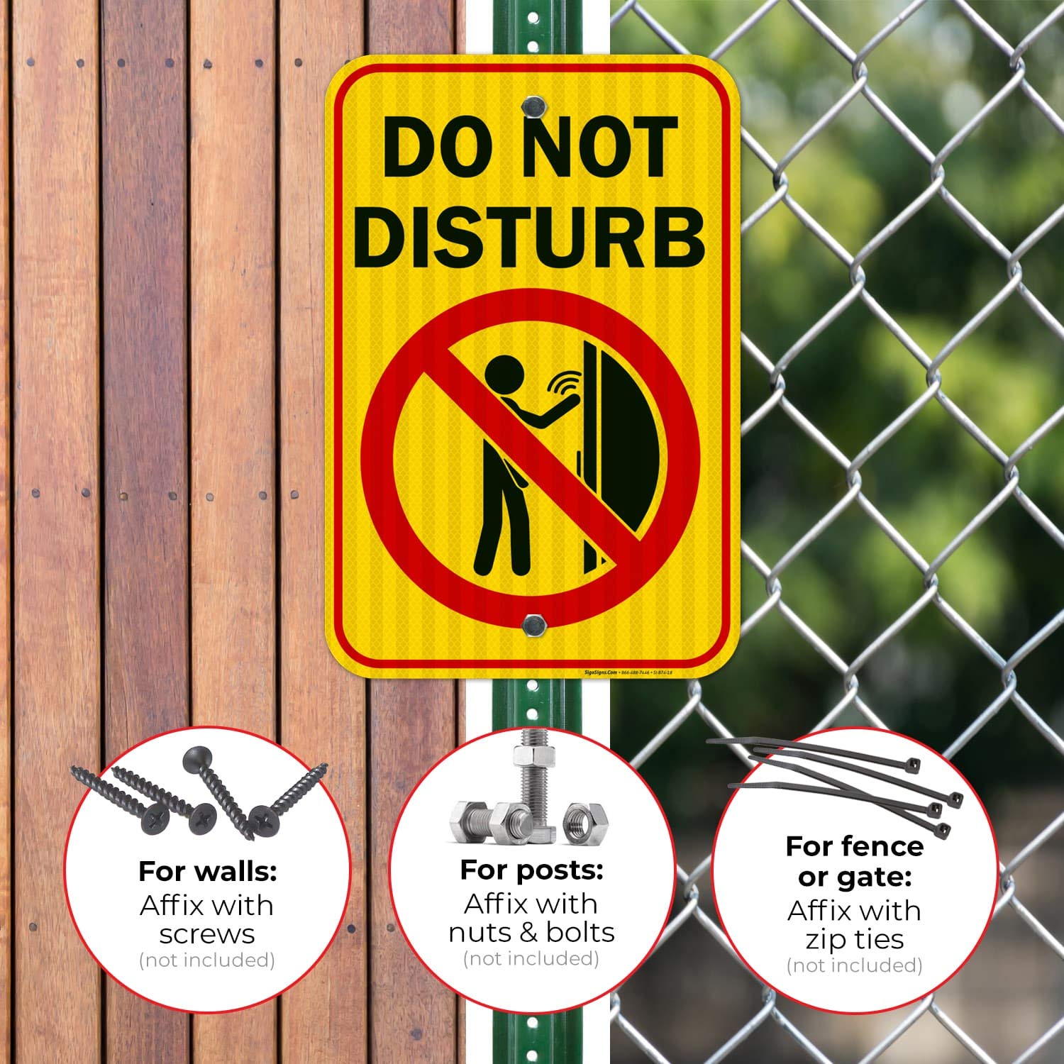 Do Not Disturb Sign, 12x18 Inches, 3M EGP Reflective .063 Aluminum, Fade Resistant, Easy Mounting, Indoor/Outdoor Use, Made in USA