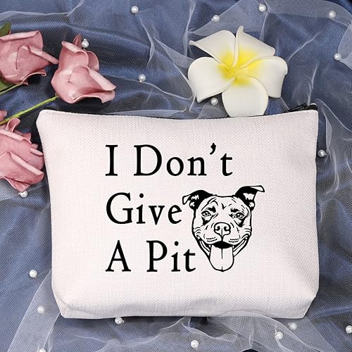 Miniatura 3 de LEVLO Regalos divertidos para amantes de Pitbull Bolsas de cosméticos Pitbull I Don't Give A Pit Bolsas de maquillaje Pitbull Saying Gifts, No le