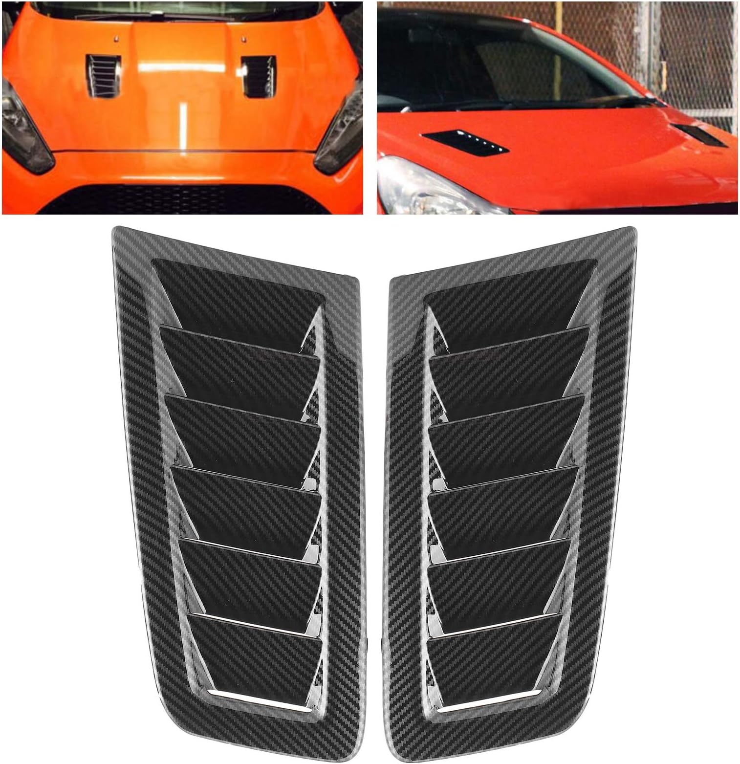 Car Hood Vents, Akozon 2pcs Universal Engine Air Vents Louvers