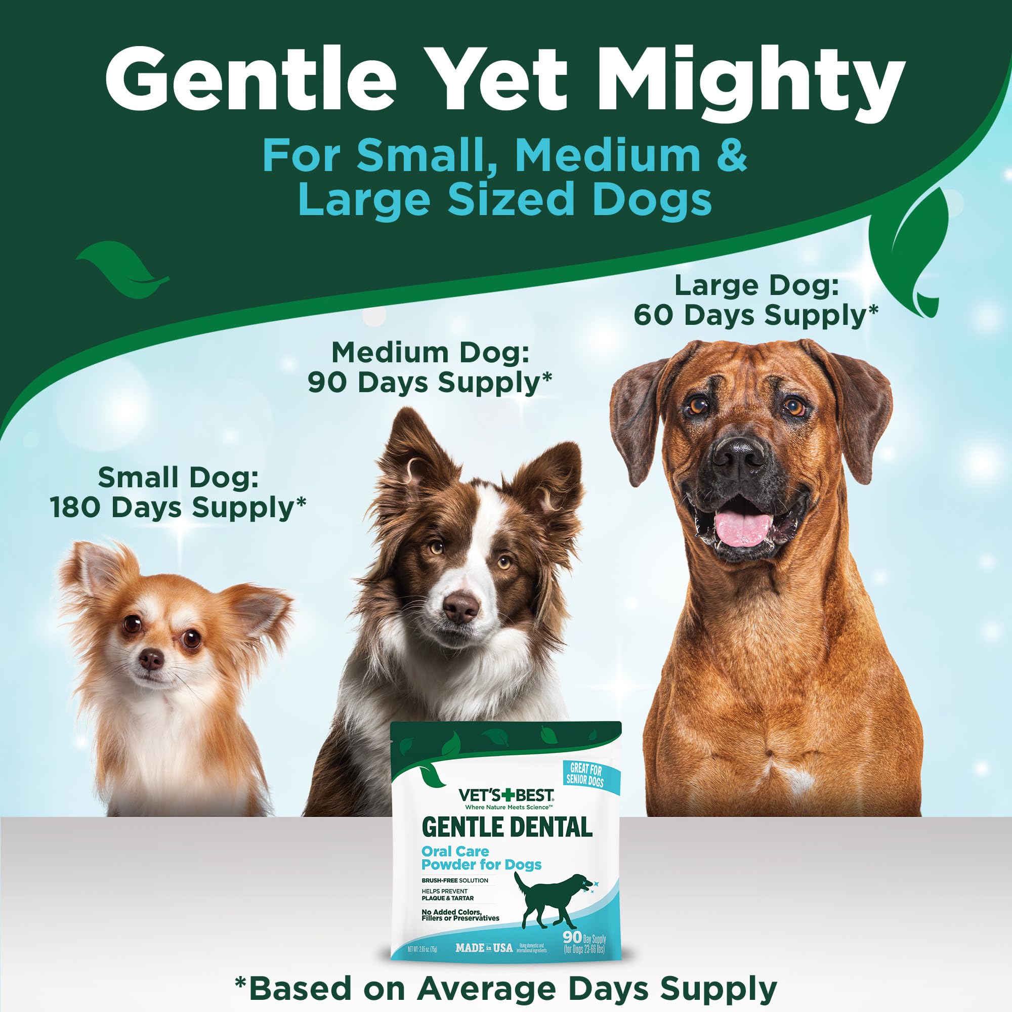 Vet’s Best Dog Teeth Cleaning Powder, Brush-Free Canine Teeth Cleaner & Breath Freshener, Plaque Remover for Teeth, Dog Dental Powder, 90 Day Supply - image 6
