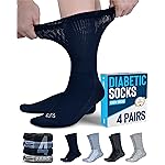 Doctor\'s Select Diabetic Socks - 4 Pairs Neuropathy Socks for Men & Women