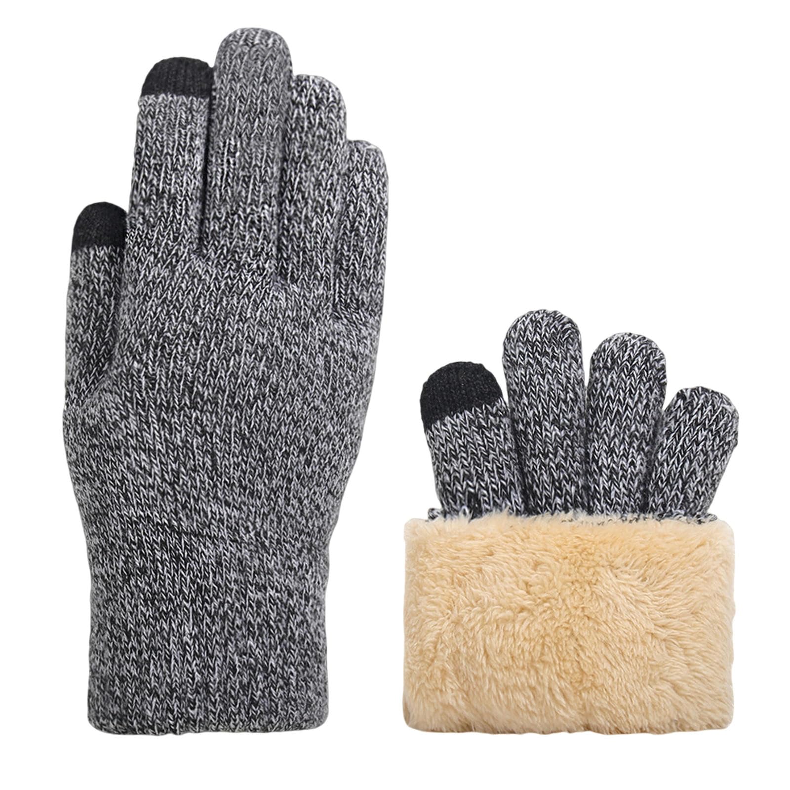 Guantes de punto para invierno con pantalla táctil ideales para el trayecto diario y paseos a48