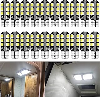 921 922 912 LED Bulbs White Super Bright 24-SMD Camper Light Bulbs T10 168 194 LED Bulb for 12V RV Light Bulbs, Travel Trailer RV Interior Ceiling Lights, Car Dome Map lights (Pack of 20)