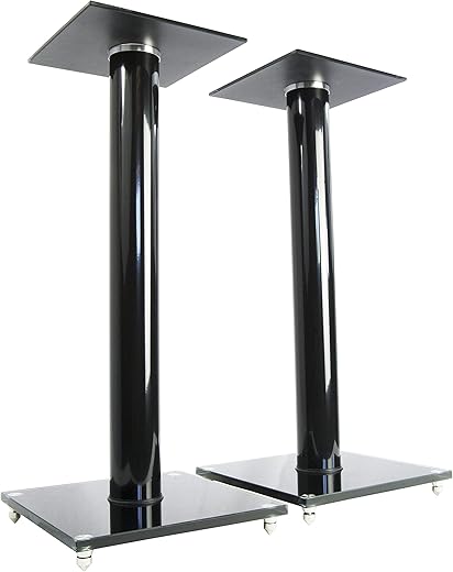 VIVO Premium Universal 23 inch Floor Speaker Stands for Surround Sound and Book Shelf Speakers, 2 Stands Included, STAND-SP02B